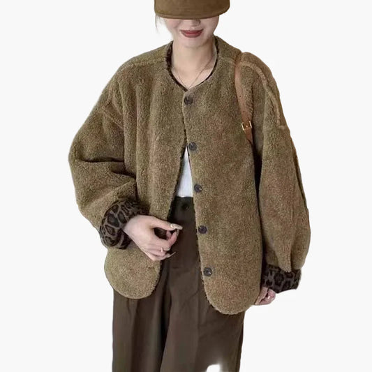 Damen Oversize Cardigan Jacke im Casual Look für Herbst und Winter