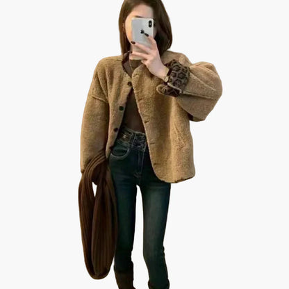 Damen Oversize Cardigan Jacke im Casual Look für Herbst und Winter