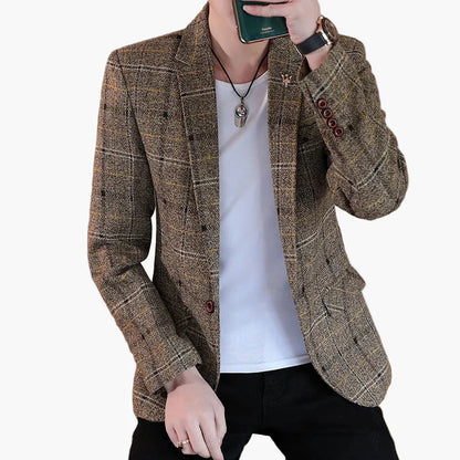 Herren Business Casual Blazer – Moderner Einreiher, Eleganter Freizeit-Look, Perfekt für Büro & Events