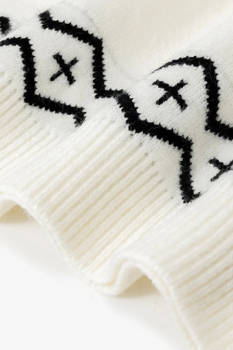 Unisex Winter Pullover mit Schneeflocken-Muster – Skandinavischer Stil, Ideal für Freizeit und festliche Anlässe