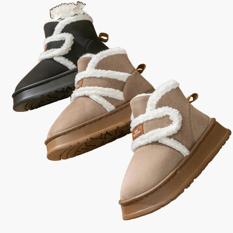 Damen Winter Hausschuhe mit Warmfutter und Klettverschluss – Bequeme Indoor Boots für Zuhause