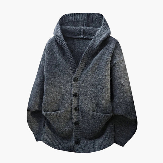 Herren Kapuzen-Strickjacke mit Knopfleiste – Lässiger Cardigan für Alltag und Freizeit