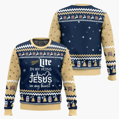 Herren Lustiger Weihnachts-Pullover mit Bier-Motiv – Ugly Christmas Sweater für Bierliebhaber