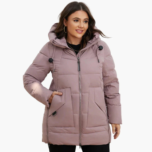Damen Winter Steppjacke mit Kapuze Plus Size – Komfortabler Outdoor Mantel für kalte Tage