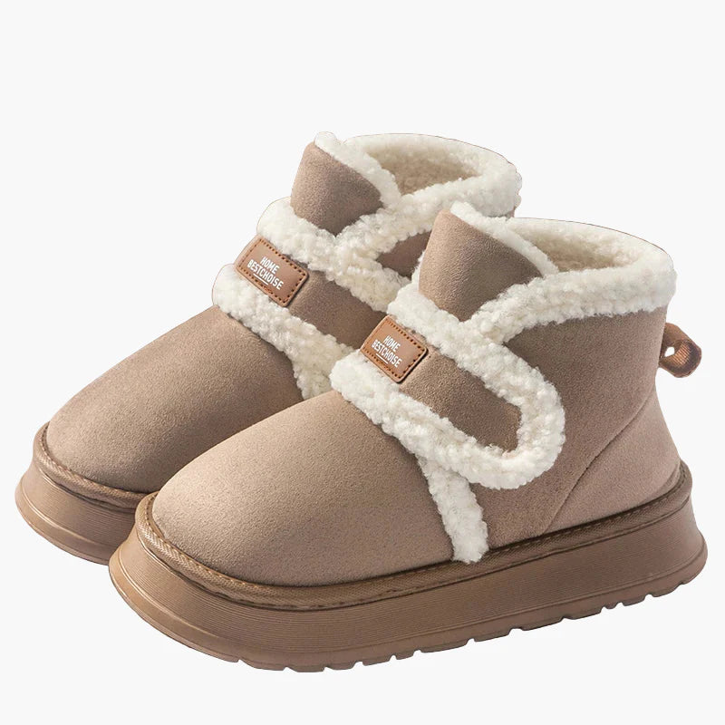 Damen Winter Hausschuhe mit Warmfutter und Klettverschluss – Bequeme Indoor Boots für Zuhause