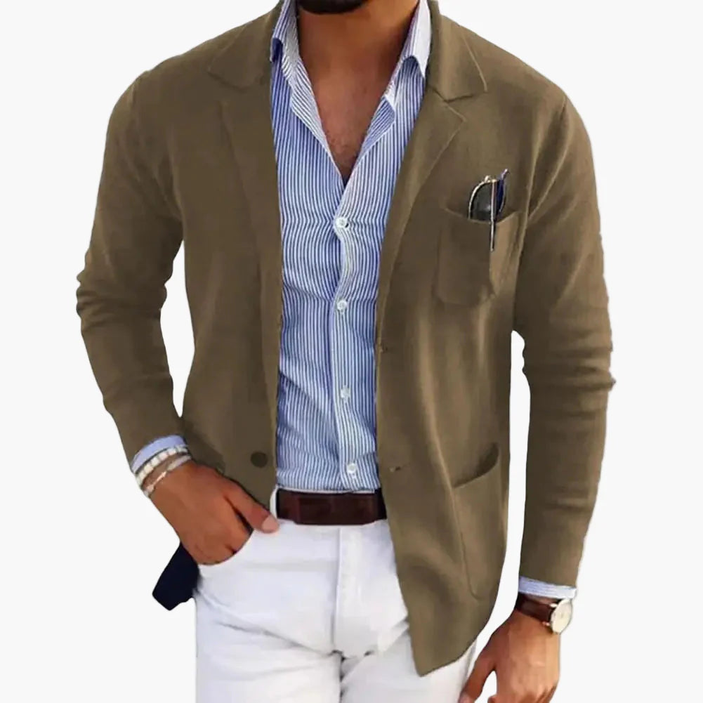 Herren Blazer Modern Einreiher Sakko mit Revers – Eleganter Business & Freizeit Look