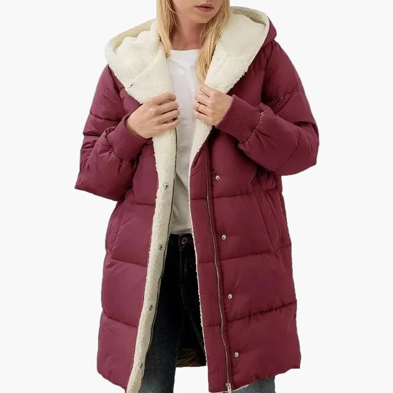 Damen Winter Steppmantel Kapuzenjacke – Langer, warmer Outdoor-Mantel mit modischem Stil