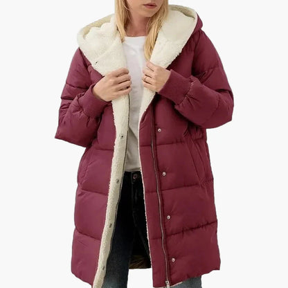 Damen Winter Steppmantel Kapuzenjacke – Langer, warmer Outdoor-Mantel mit modischem Stil