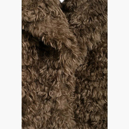 Damen Trendige Oversize Kuscheljacke mit Lockigem Fell-Look – Modischer Winter-Stil für Alltag und Ausgehen