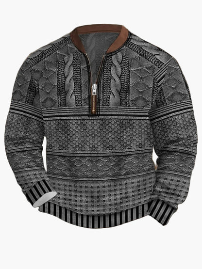 Herren Strickpullover mit Reißverschluss – Moderner Freizeit-Look für Herbst und Frühling