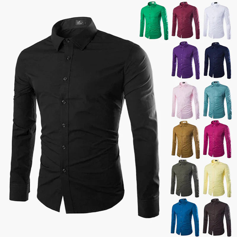 Herren Business Freizeit Hemd – Modernes Langarm Slim Fit Hemd für Büro & Alltag