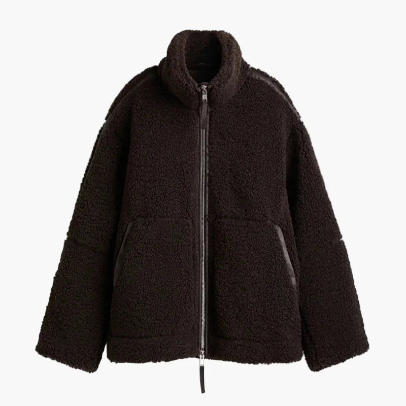 Damen Teddyfell Oversize Jacke – Modischer Winter-Stil für Alltag und Freizeit