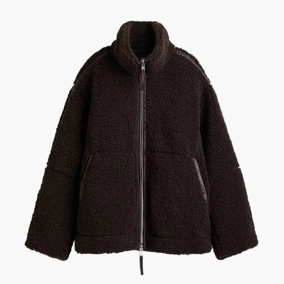 Damen Teddyfell Oversize Jacke – Modischer Winter-Stil für Alltag und Freizeit
