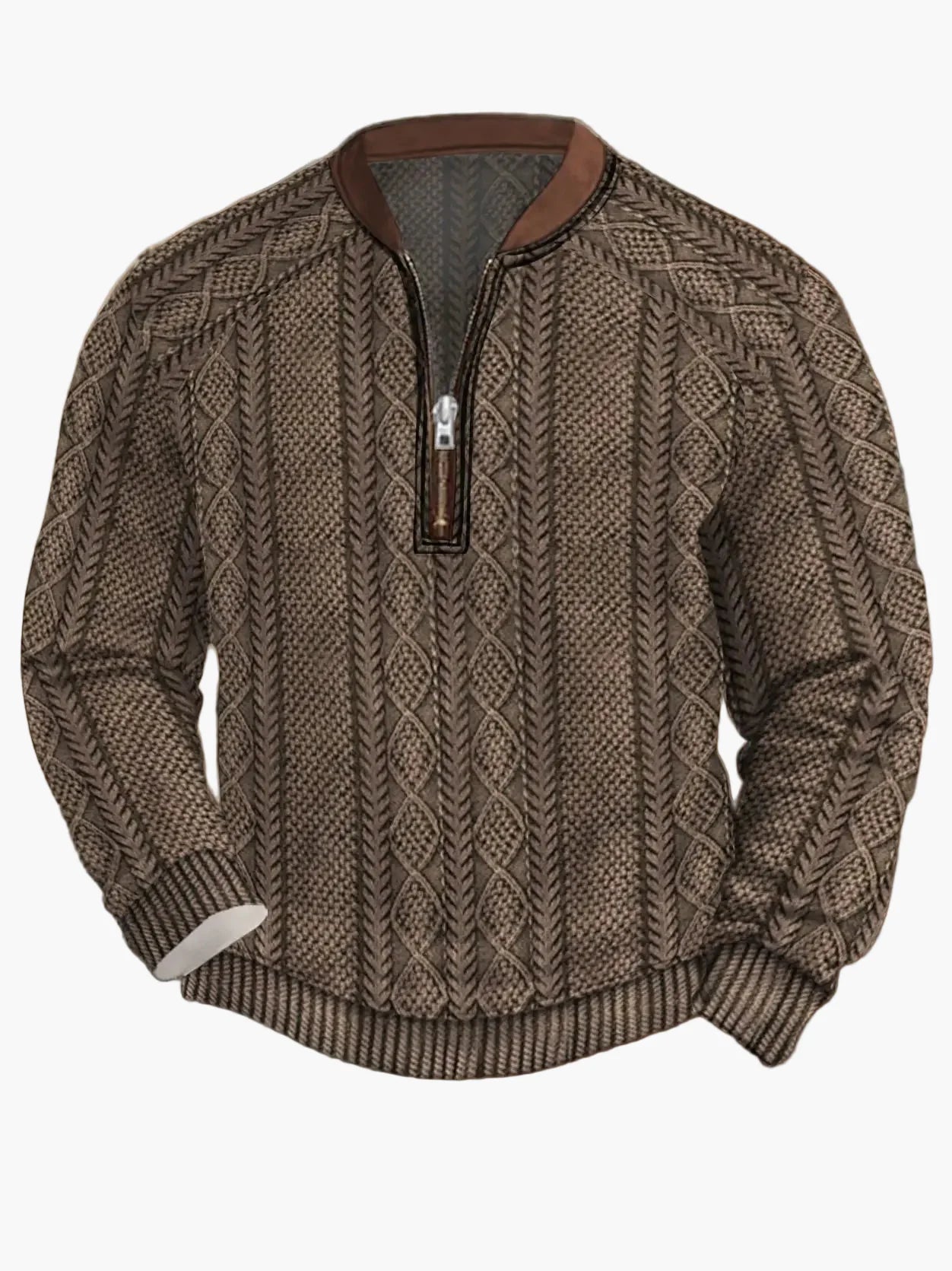 Herren Strickpullover mit Reißverschluss – Moderner Freizeit-Look für Herbst und Frühling