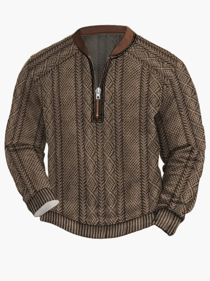 Herren Strickpullover mit Reißverschluss – Moderner Freizeit-Look für Herbst und Frühling
