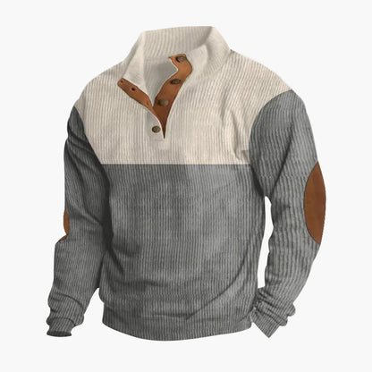 Herren Retro Strickpullover mit Knopfleiste – Modischer Freizeitpulli für Herbst und Winter
