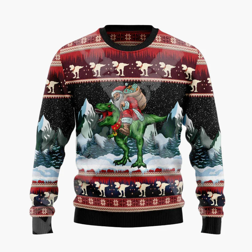 Herren Lustiger Weihnachts-Pullover mit Santa auf dem Schornstein – Ugly Christmas Sweater Party