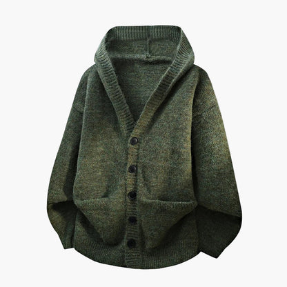 Herren Kapuzen-Strickjacke mit Knopfleiste – Lässiger Cardigan für Alltag und Freizeit