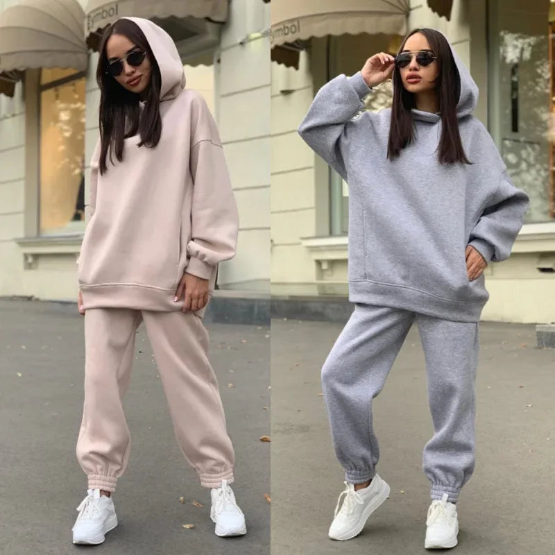 Damen Oversize Sweatshirt & Jogginghose Set – Lässiger Freizeit-Look für Herbst und Winter