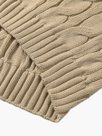 Herren Strickpullover mit Schalkragen und Zopfmuster – Stilvoller Freizeitpullover für den Alltag