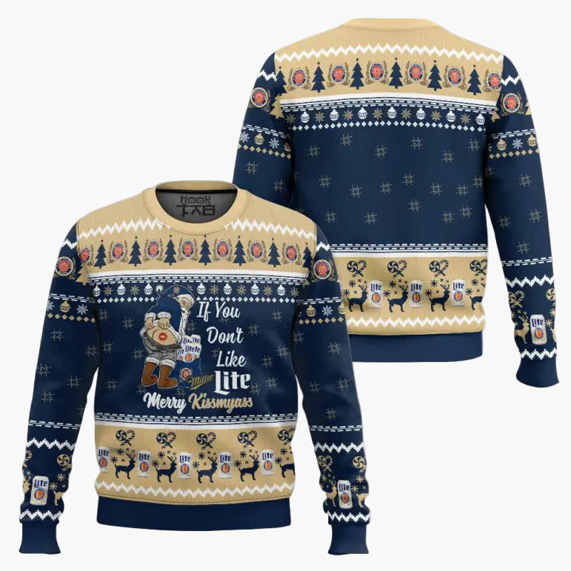 Herren Lustiger Weihnachts-Pullover mit Bier-Motiv – Ugly Christmas Sweater für Bierliebhaber