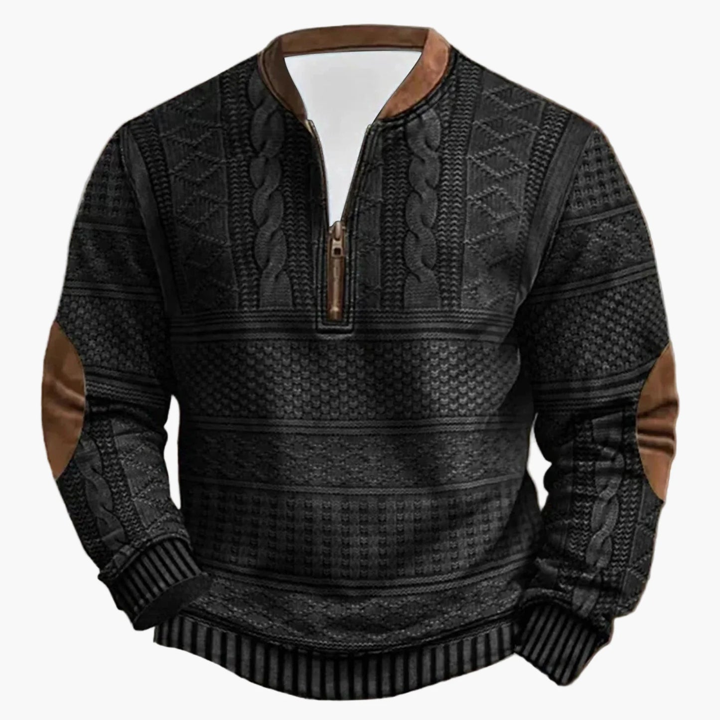 Herren Outdoor Casual Pullover mit Stehkragen und Zipper – Modischer Freizeit-Sweater für Alltag und Freizeit