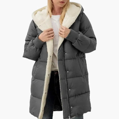 Damen Winter Steppmantel Kapuzenjacke – Langer, warmer Outdoor-Mantel mit modischem Stil