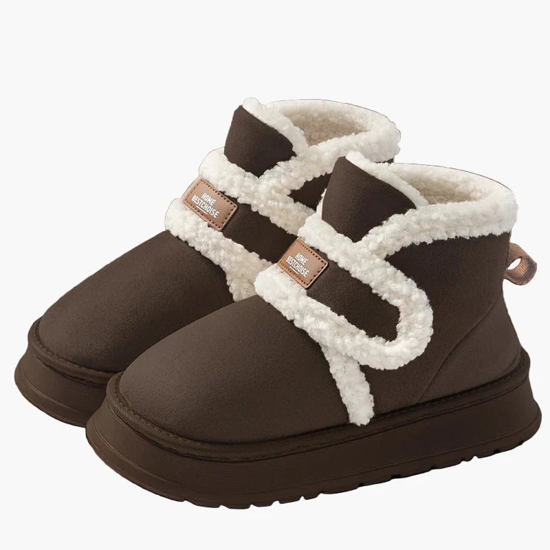 Damen Winter Hausschuhe mit Warmfutter und Klettverschluss – Bequeme Indoor Boots für Zuhause