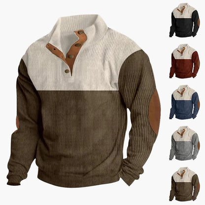 Herren Retro Strickpullover mit Knopfleiste – Modischer Freizeitpulli für Herbst und Winter