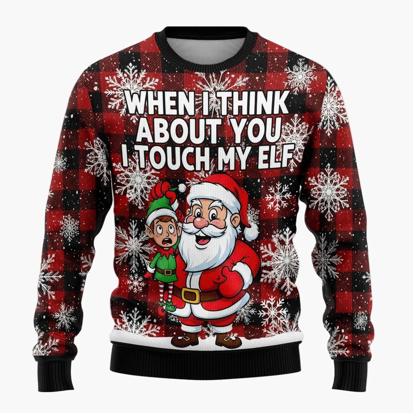 Herren Lustiger Weihnachts-Pullover mit frechem Santa-Motiv – Perfekt für Weihnachtsfeiern & Ugly Christmas Sweater Partys