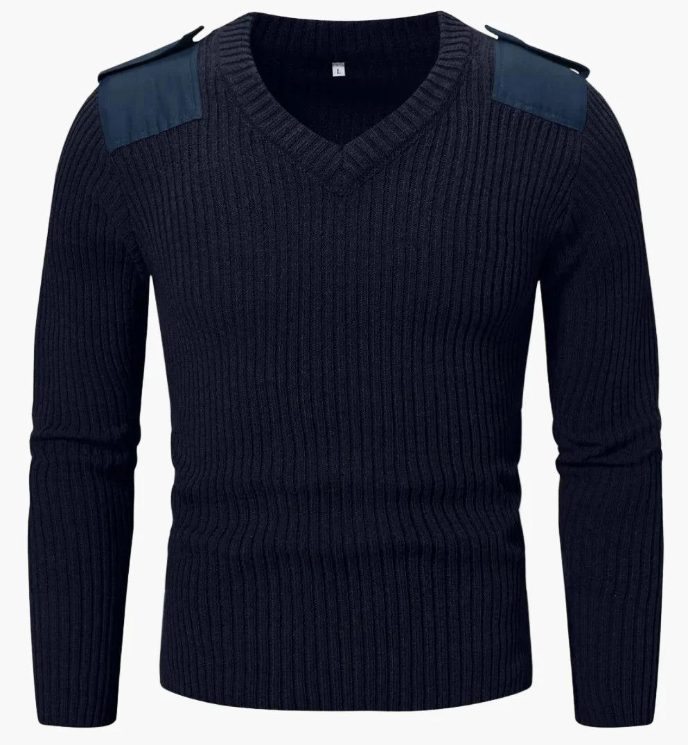 Herren Militärischer Strickpullover – Klassischer Stil für Outdoor und Freizeit