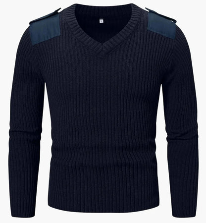 Herren Militärischer Strickpullover – Klassischer Stil für Outdoor und Freizeit