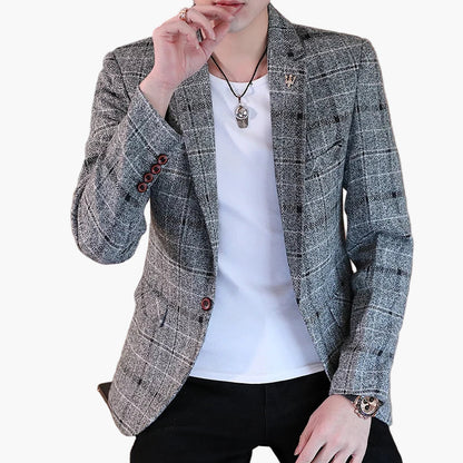 Herren Business Casual Blazer – Moderner Einreiher, Eleganter Freizeit-Look, Perfekt für Büro & Events