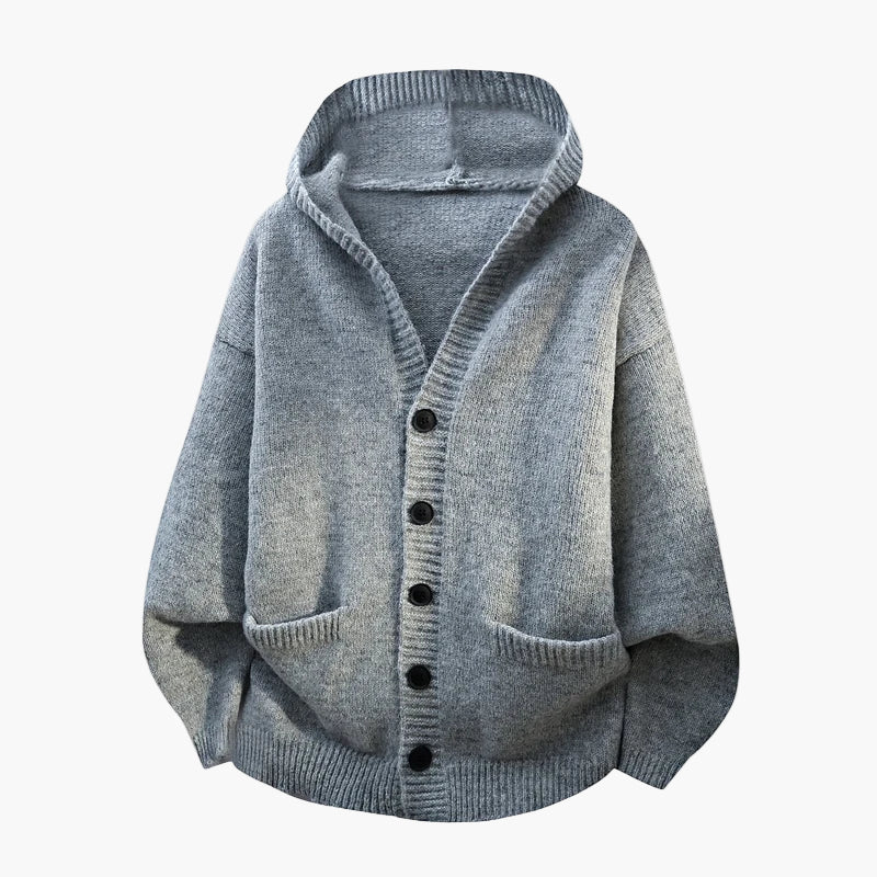 Herren Kapuzen-Strickjacke mit Knopfleiste – Lässiger Cardigan für Alltag und Freizeit