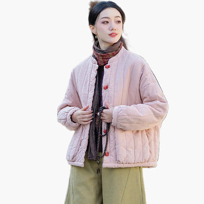 Damen Vintage Übergangsjacke im lockeren Stil für Freizeit und Alltag