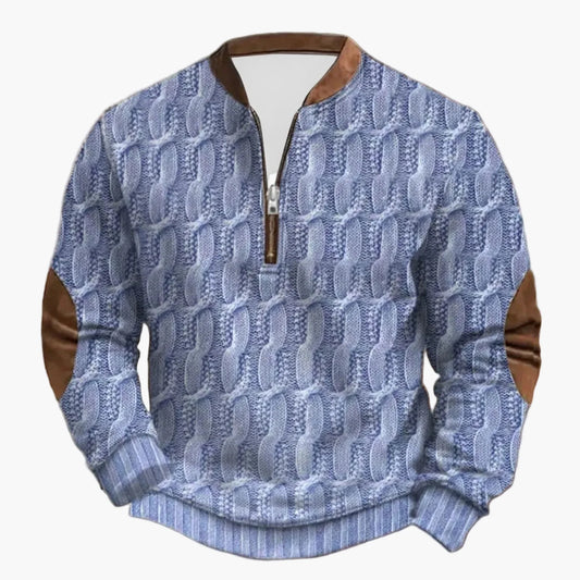 Herren Outdoor Freizeit Pullover mit Stehkragen und Zipper – Stilvoller Langarm-Sweater für Alltag und Abenteuer