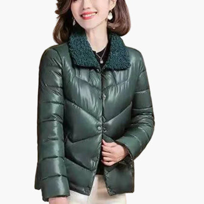 Damen Steppjacke mit modischem Kragen – Eleganter Wintermantel für Alltag & Freizeit