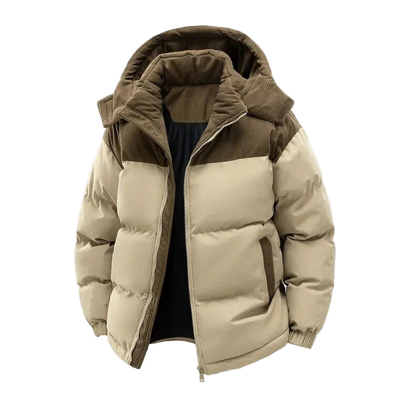 Herren Daunenjacke Winter Kapuzenjacke Casual Winddicht Gepolstert