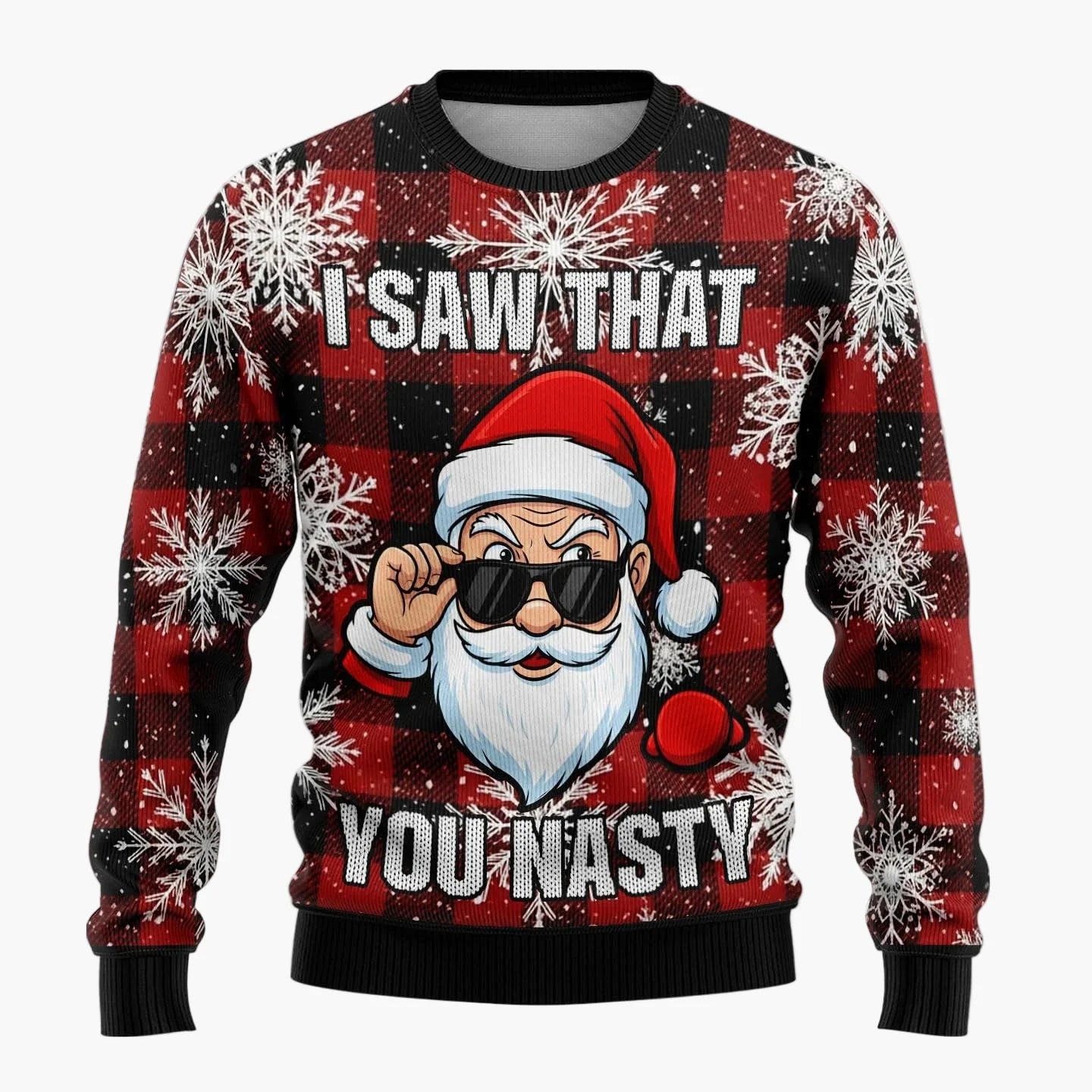 Herren Lustiger Weihnachts-Pullover mit frechem Santa-Motiv – Perfekt für Weihnachtsfeiern & Ugly Christmas Sweater Partys