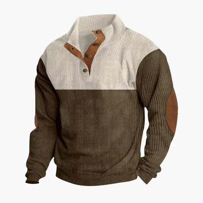 Herren Retro Strickpullover mit Knopfleiste – Modischer Freizeitpulli für Herbst und Winter