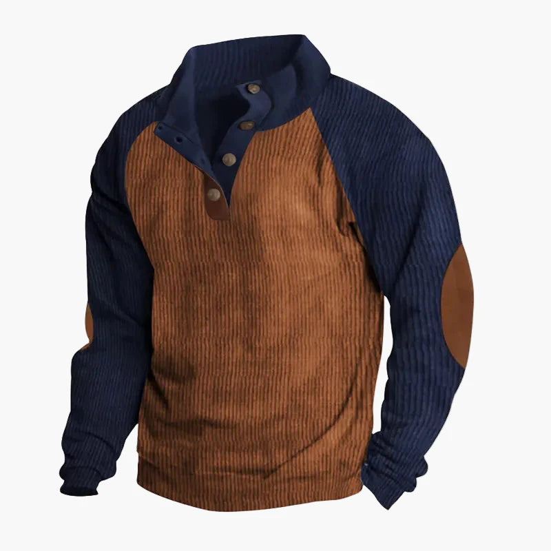 Herren Freizeitpullover mit Vintage-Raglanstil und Knopfleiste – Ideal für Alltag und Outdoor