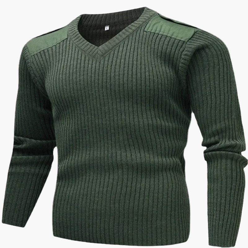 Herren Militärischer Strickpullover – Klassischer Stil für Outdoor und Freizeit