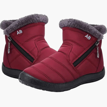 Damen Winter Stiefeletten mit Warmfutter und Reißverschluss – Bequeme gefütterte Outdoor-Schuhe für kalte Tage