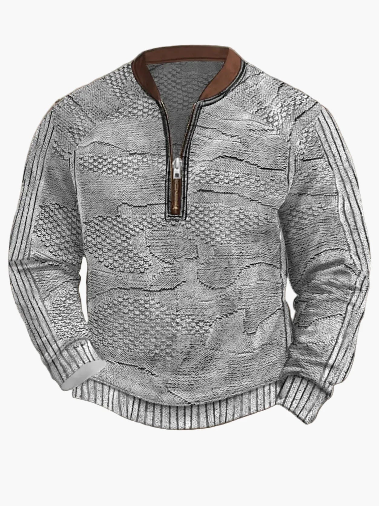 Herren Strickpullover mit Reißverschluss – Moderner Freizeit-Look für Herbst und Frühling