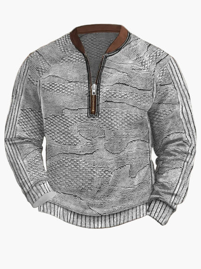 Herren Strickpullover mit Reißverschluss – Moderner Freizeit-Look für Herbst und Frühling