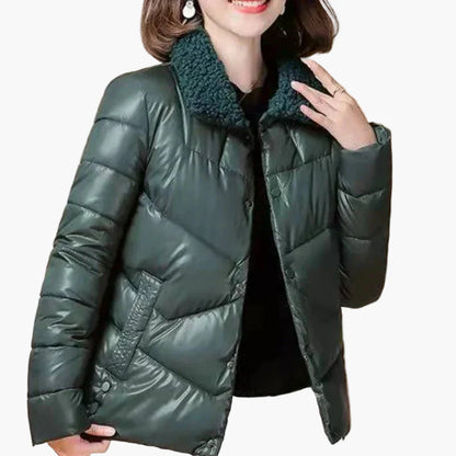 Damen Steppjacke mit modischem Kragen – Eleganter Wintermantel für Alltag & Freizeit