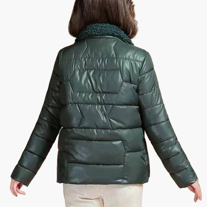 Damen Steppjacke mit modischem Kragen – Eleganter Wintermantel für Alltag & Freizeit