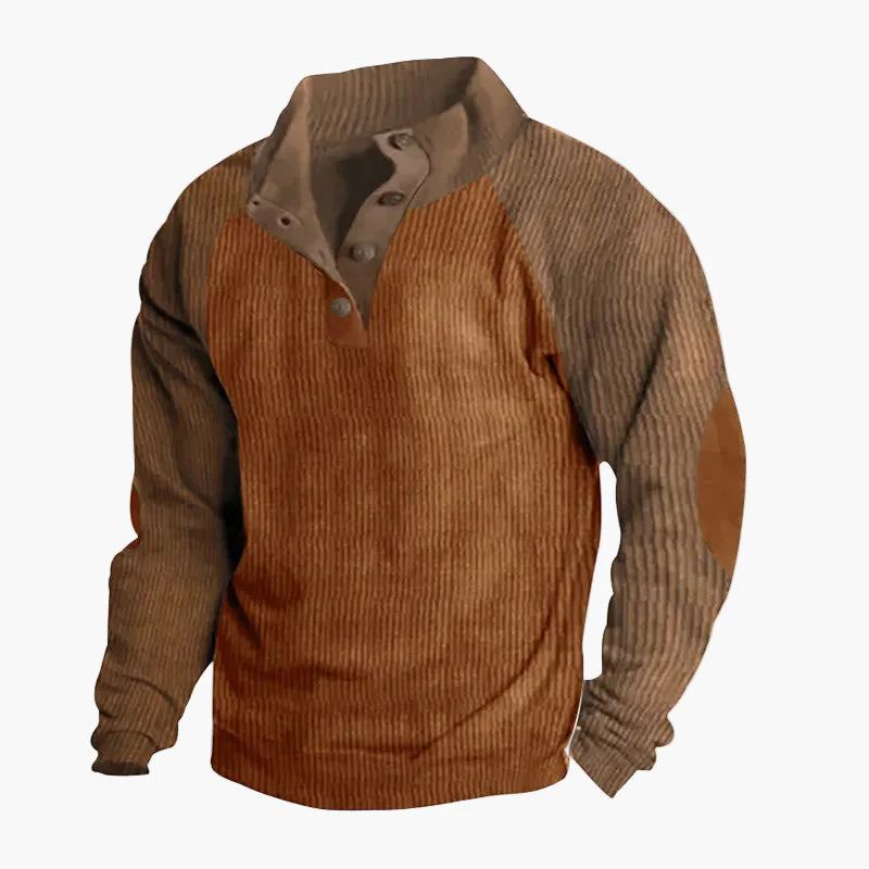 Herren Freizeitpullover mit Vintage-Raglanstil und Knopfleiste – Ideal für Alltag und Outdoor