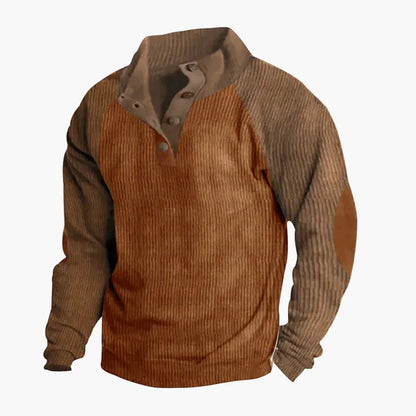 Herren Freizeitpullover mit Vintage-Raglanstil und Knopfleiste – Ideal für Alltag und Outdoor