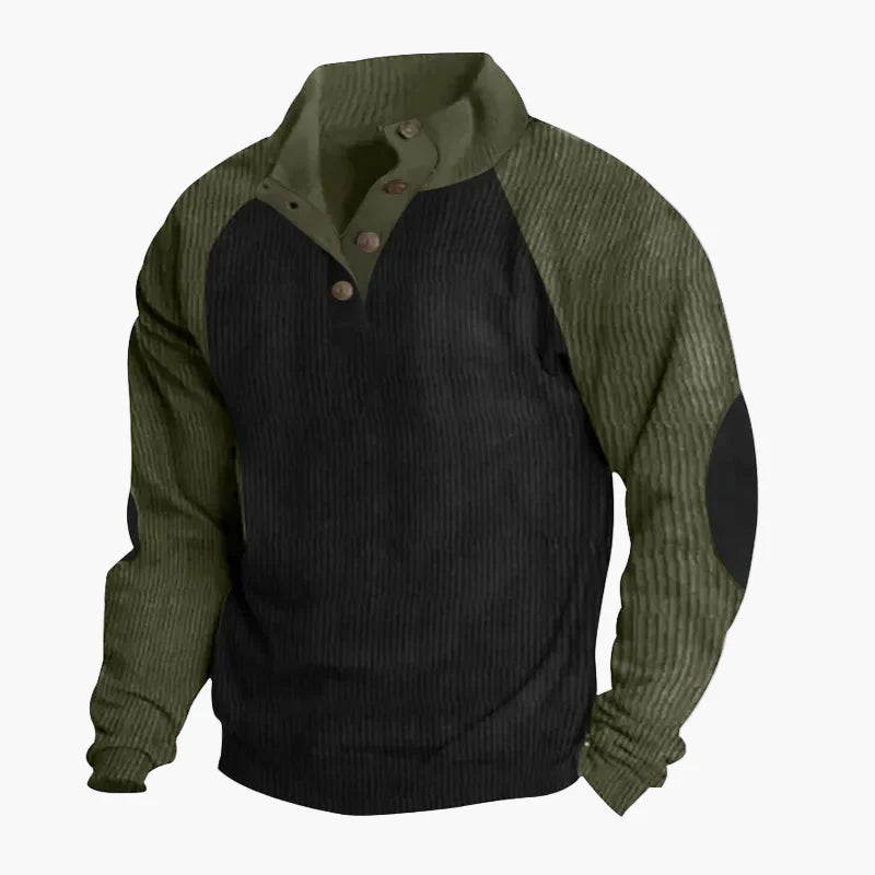 Herren Freizeitpullover mit Vintage-Raglanstil und Knopfleiste – Ideal für Alltag und Outdoor
